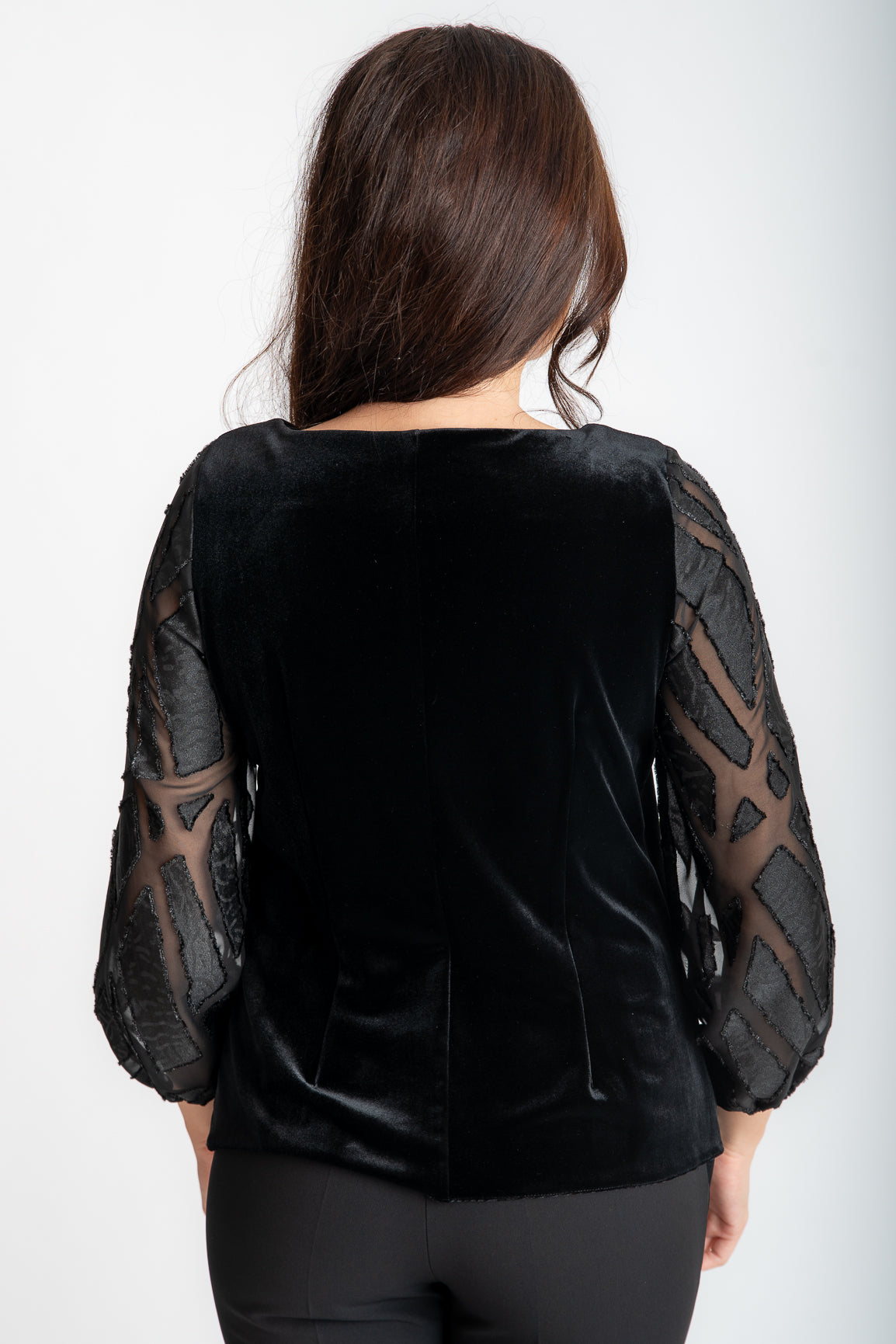Bluza din catifea cu dantela