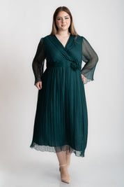 Rochie din matase midi, verde