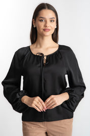 Bluza neagra satin