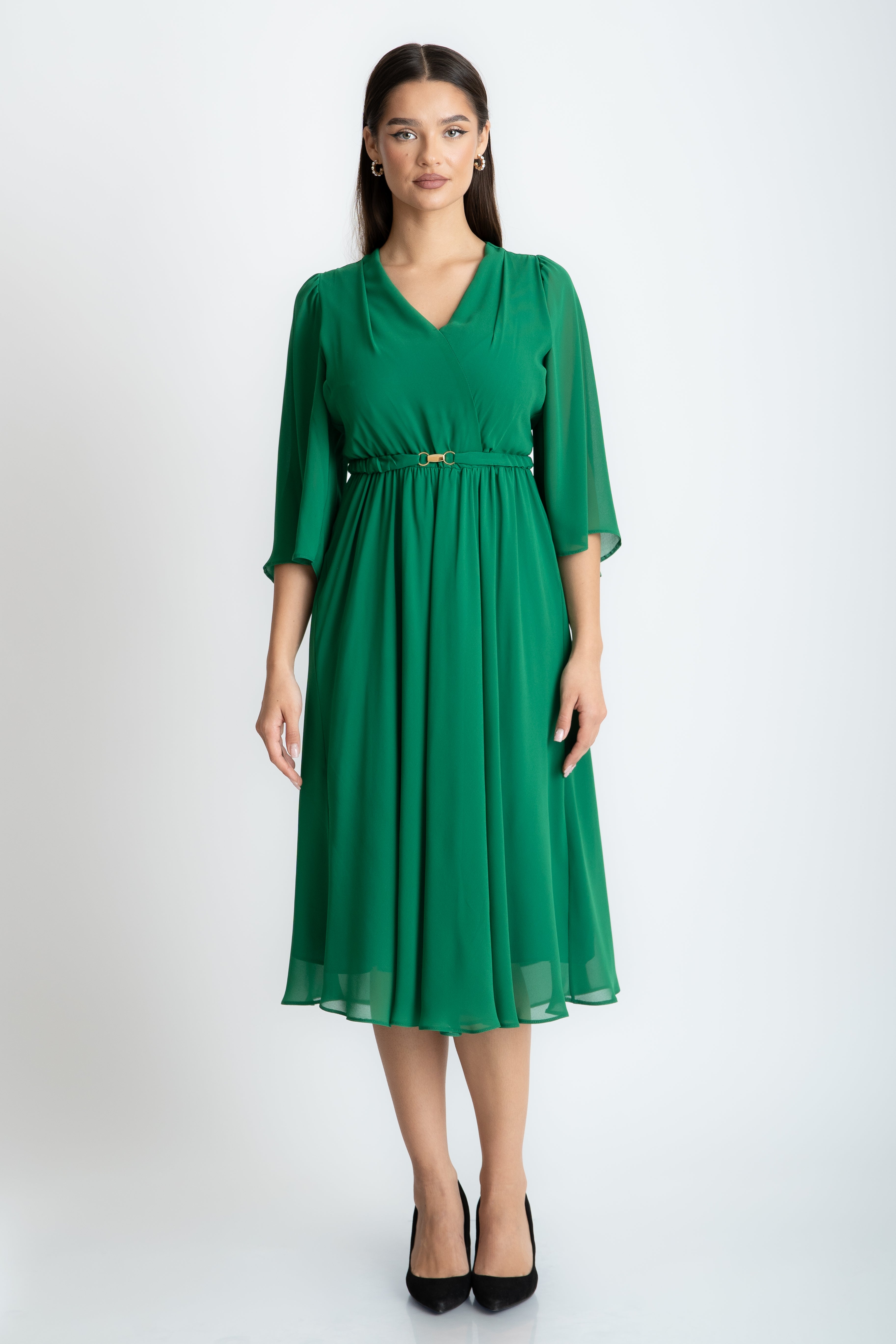 Rochie din voal, verde