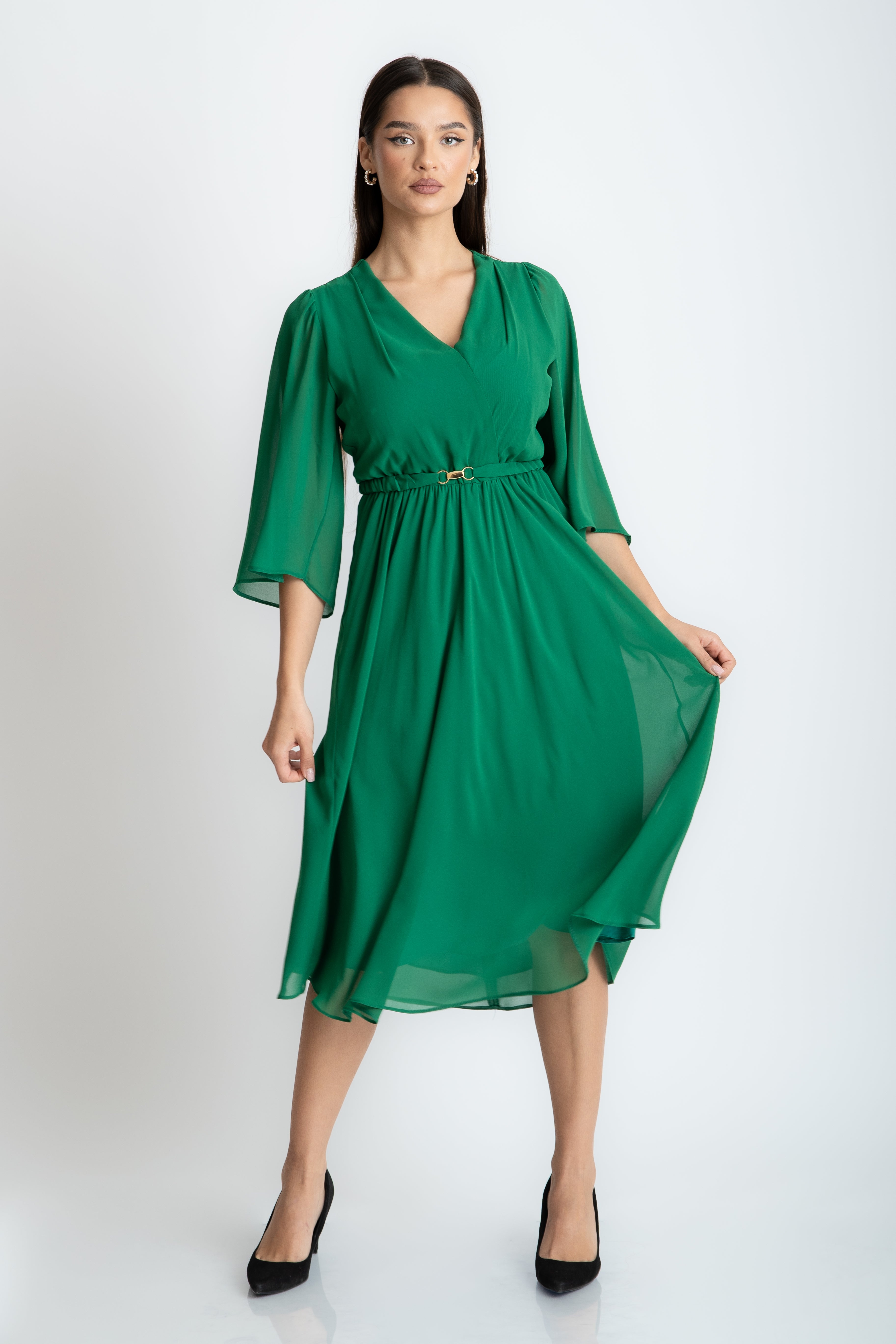 Rochie din voal, verde