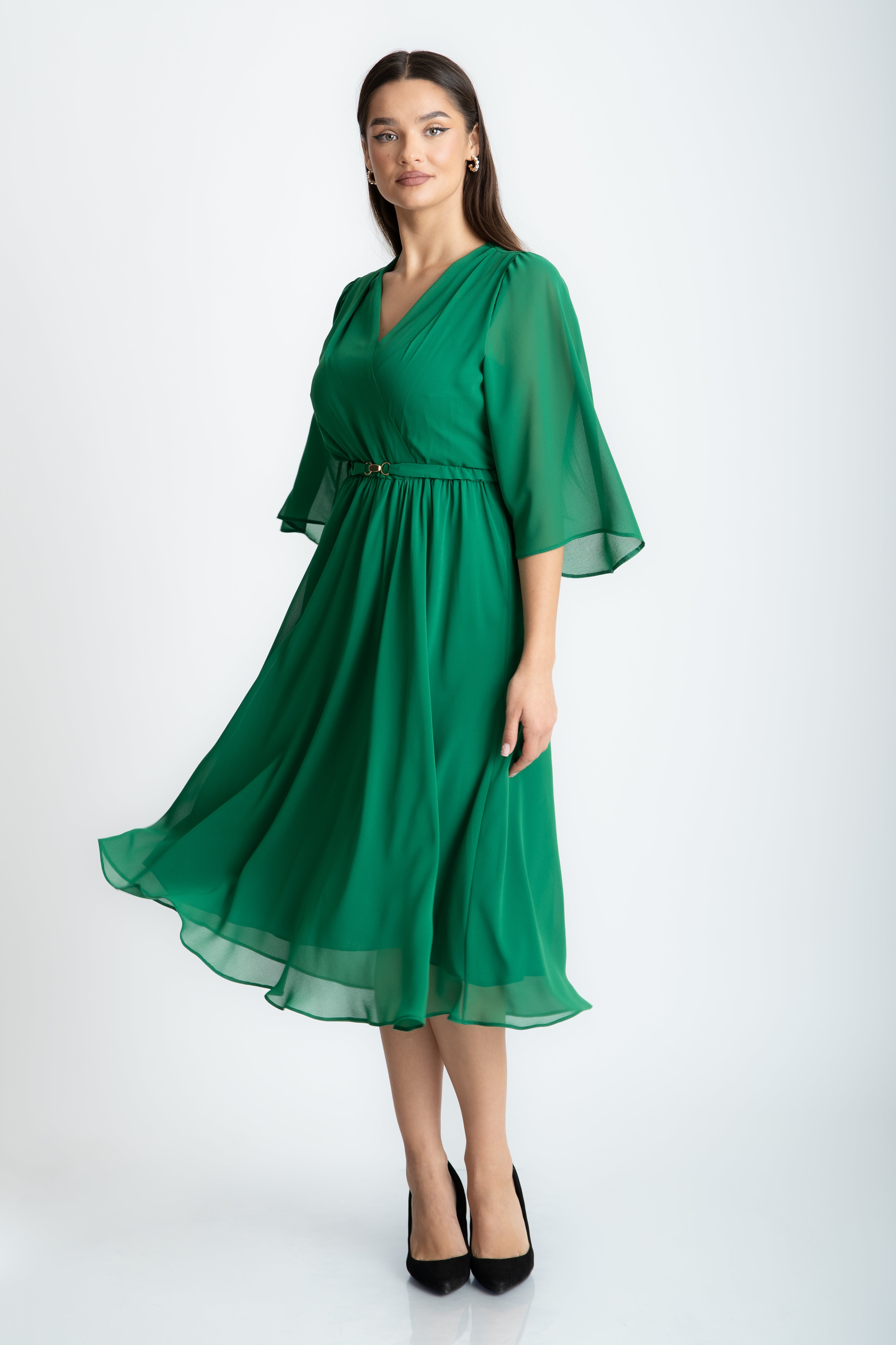 Rochie din voal, verde