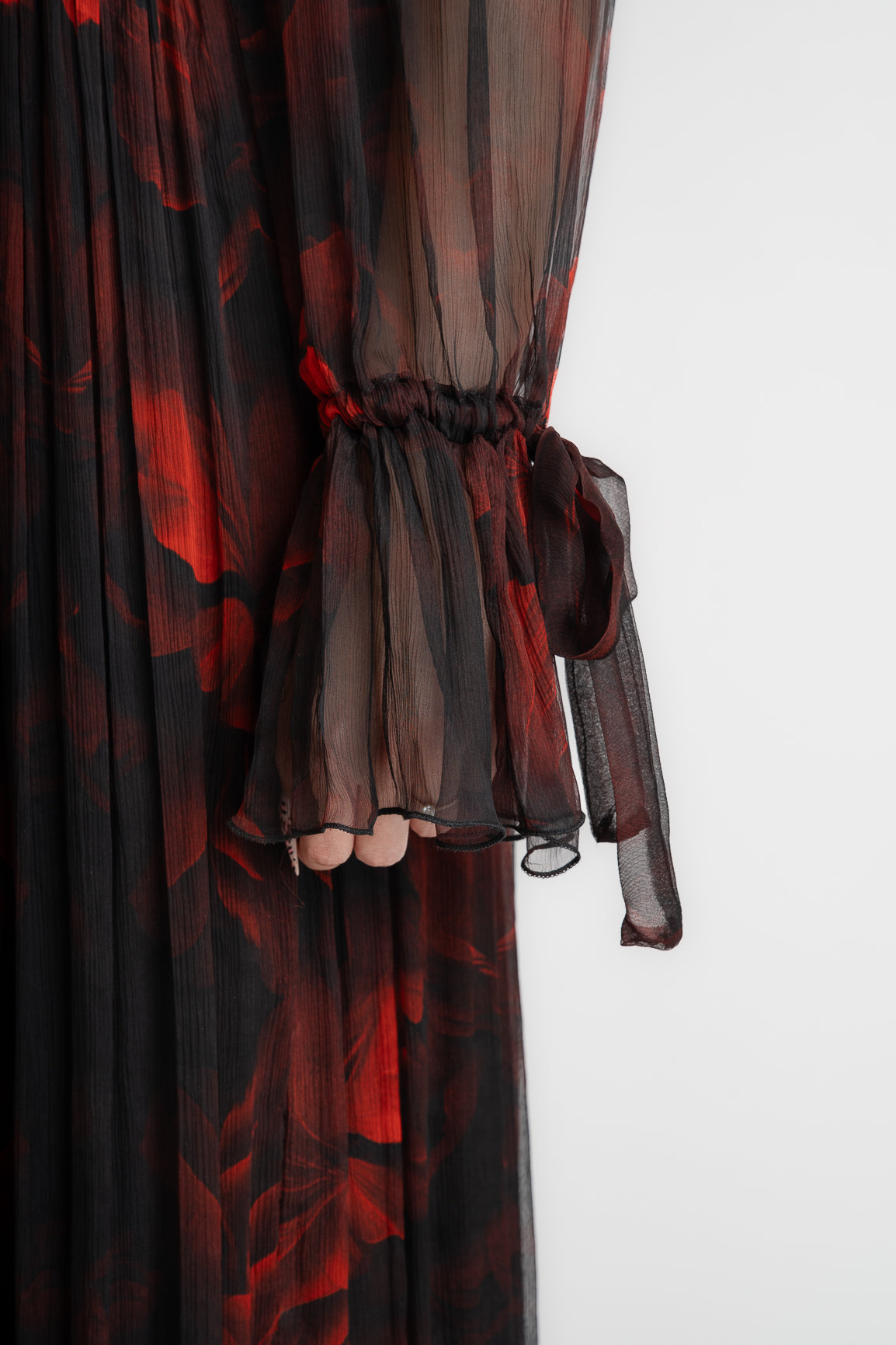 Rochie din matase imprimata, rosie