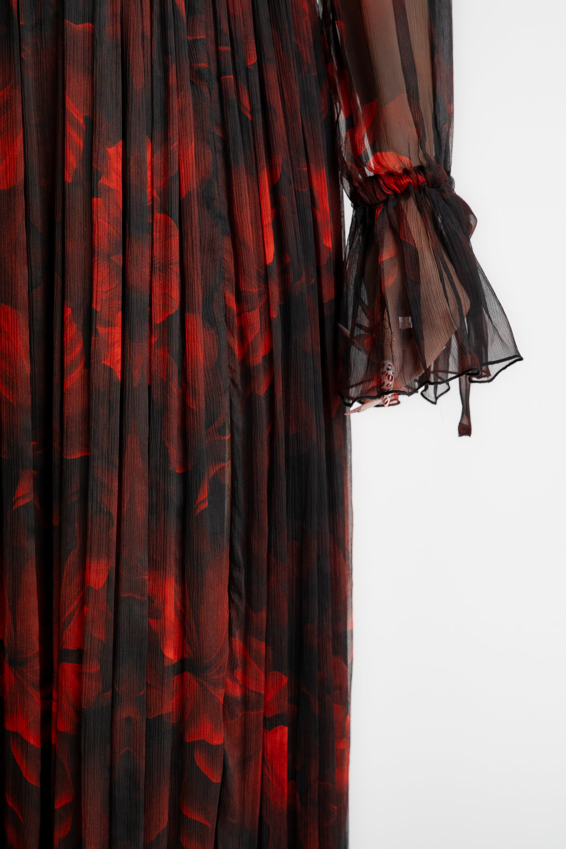 Rochie din matase imprimata, rosie