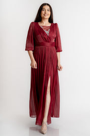 Rochie lunga eleganta, grena