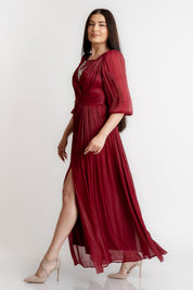 Rochie lunga eleganta, grena