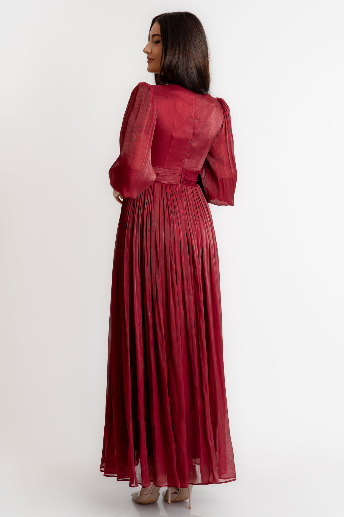 Rochie lunga eleganta, grena