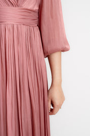 Rochie lunga eleganta, roz pudra