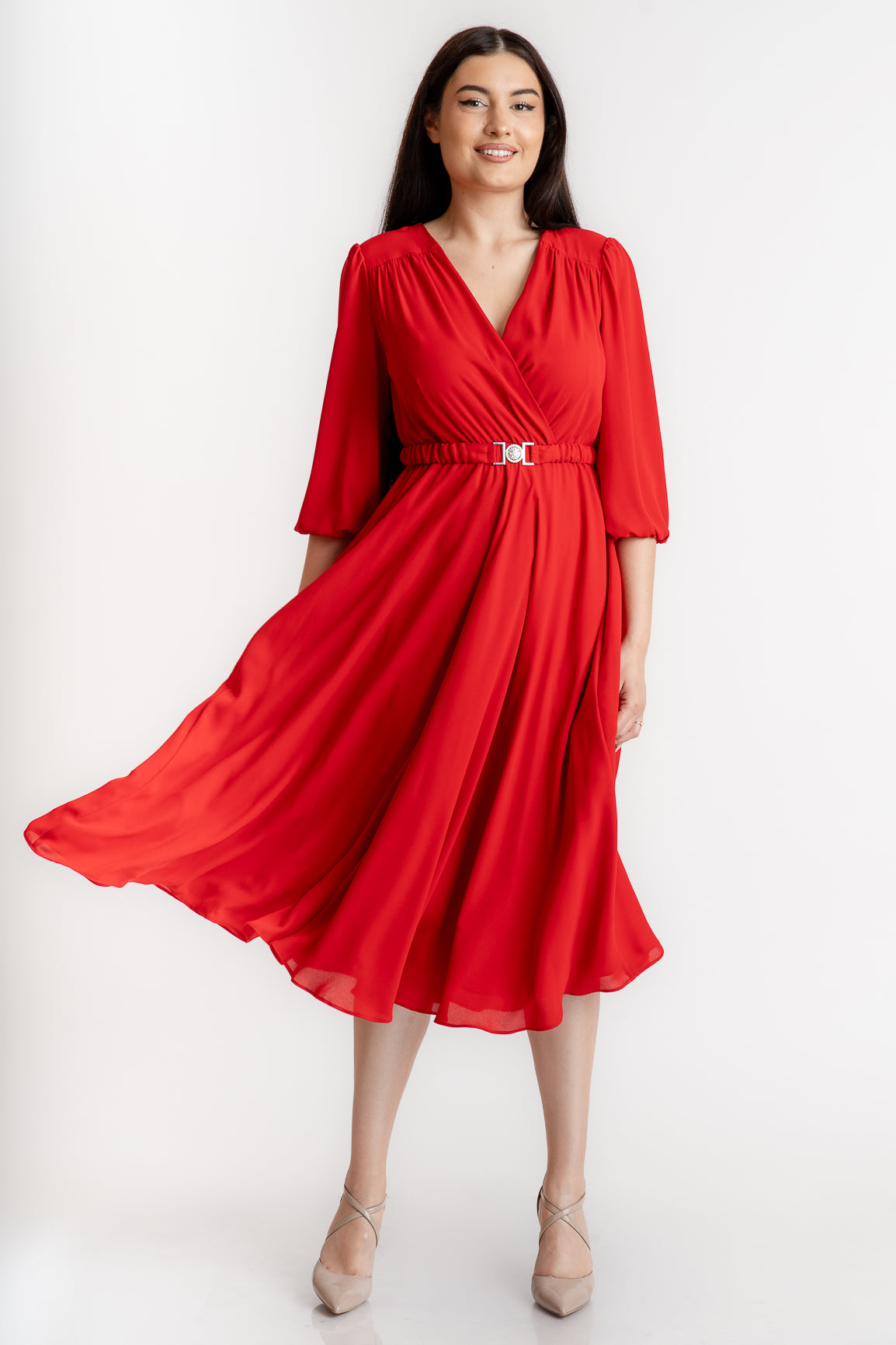 Rochie din voal, rosie