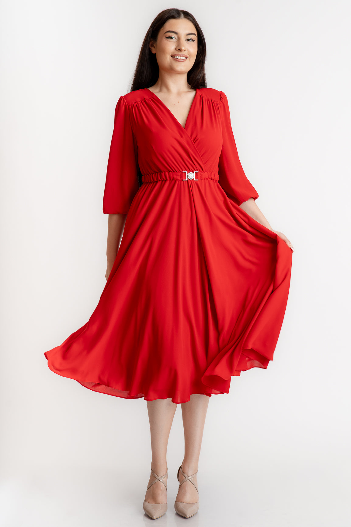 Rochie din voal, rosie