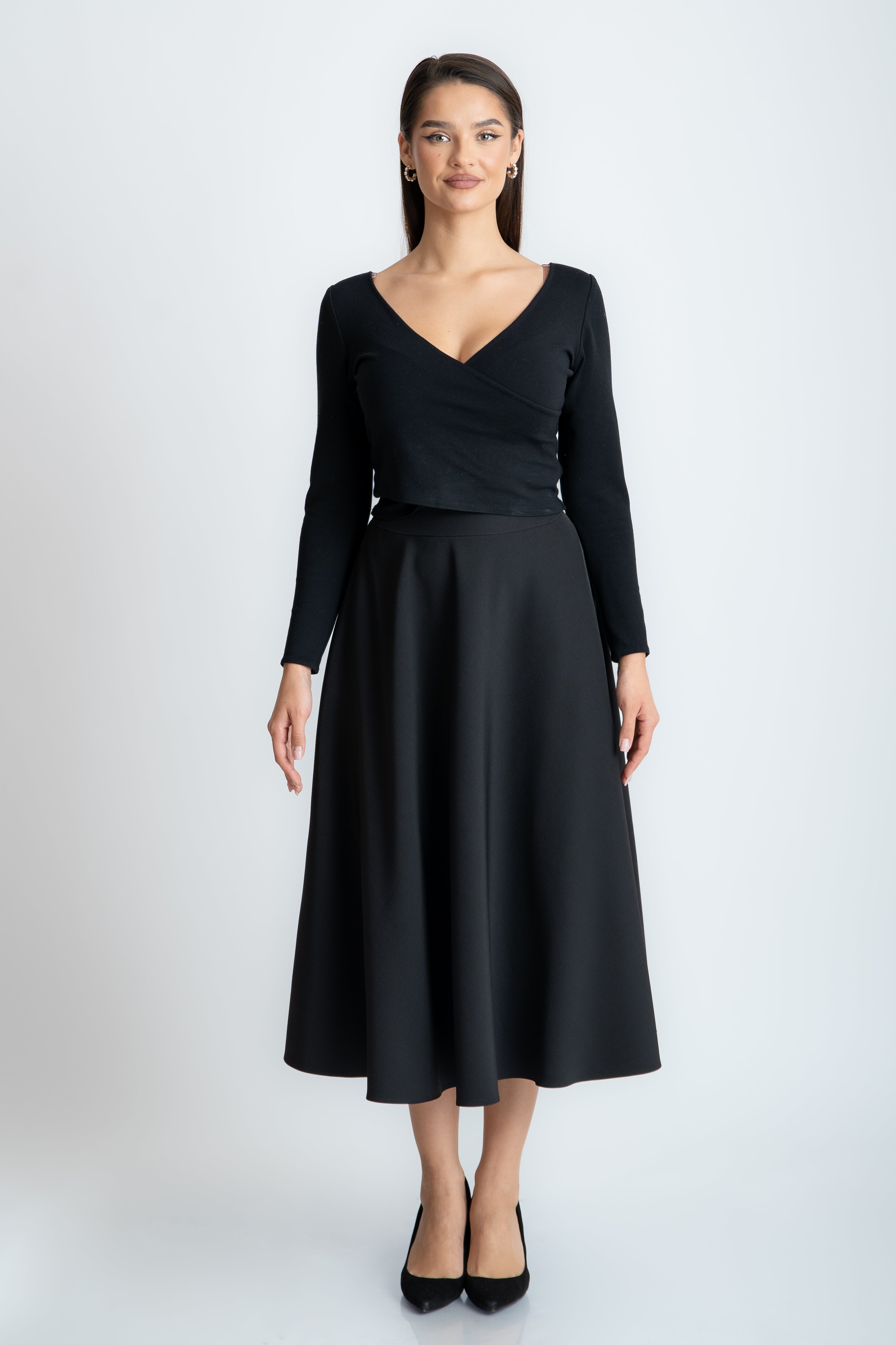 Fusta midi, neagra – lizzetstore