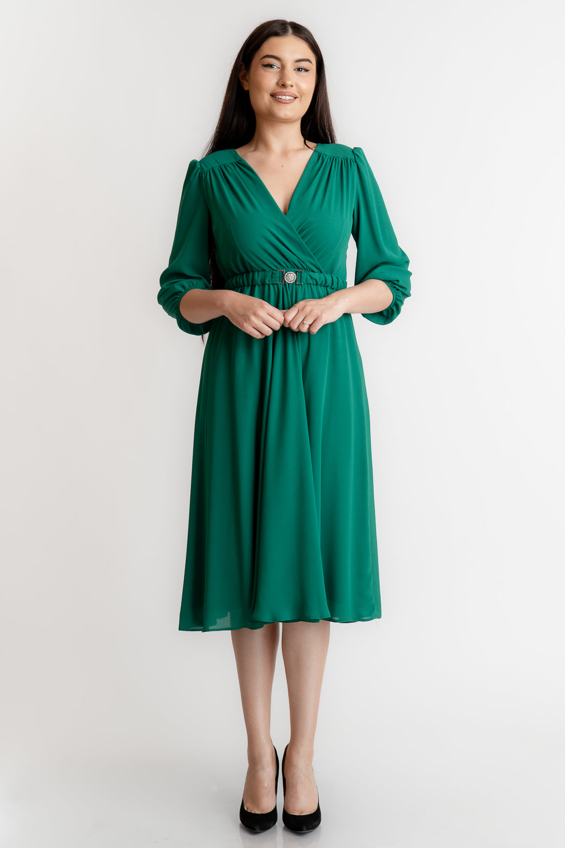 Rochie din voal, verde