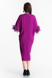 Rochie cu pene, mov