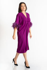 Rochie cu pene, mov