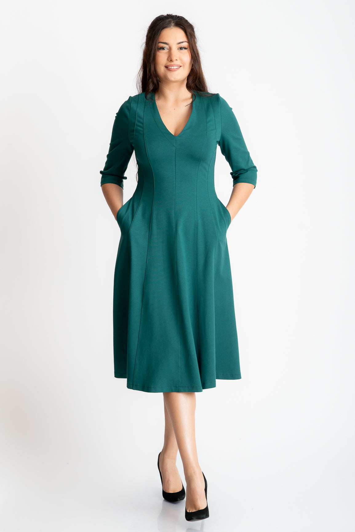 Rochie in clini, verde