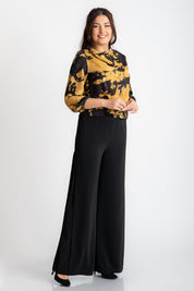 Bluza voal mustar-negru