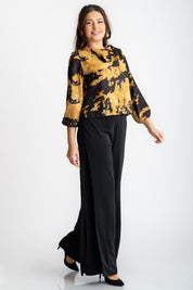 Bluza voal mustar-negru