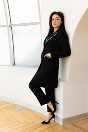 Palton cu aplicatii, negru