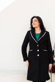 Palton cu aplicatii, negru