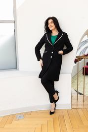 Palton cu aplicatii, negru