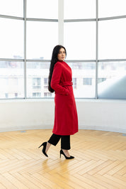 Palton cu cordon, rosu