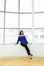 Sacou cu umeri goi, mov