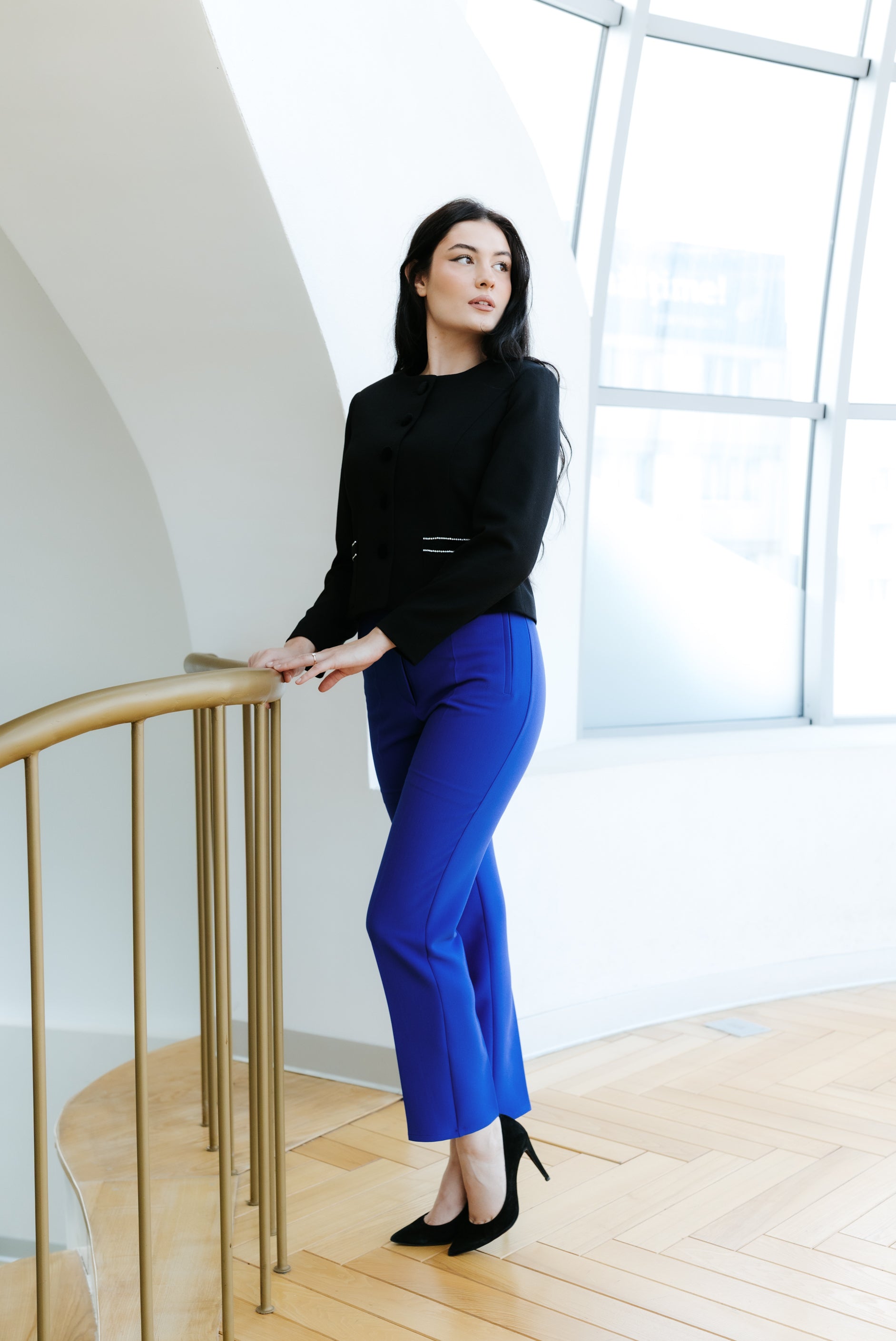 Sacou cambrat, negru