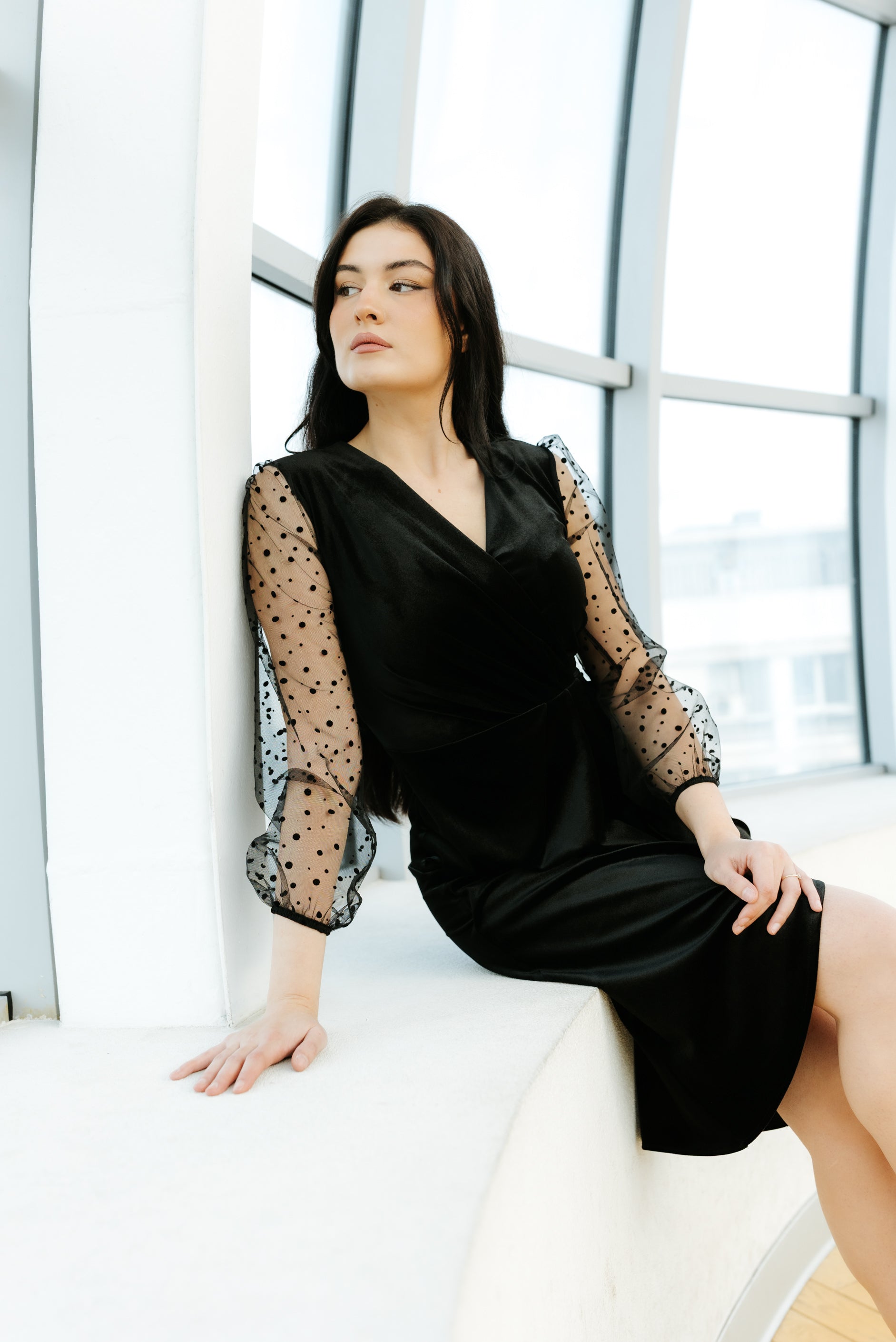 Rochie catifea neagra