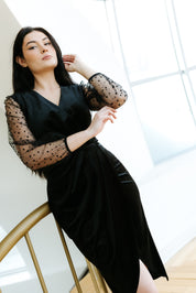 Rochie catifea neagra