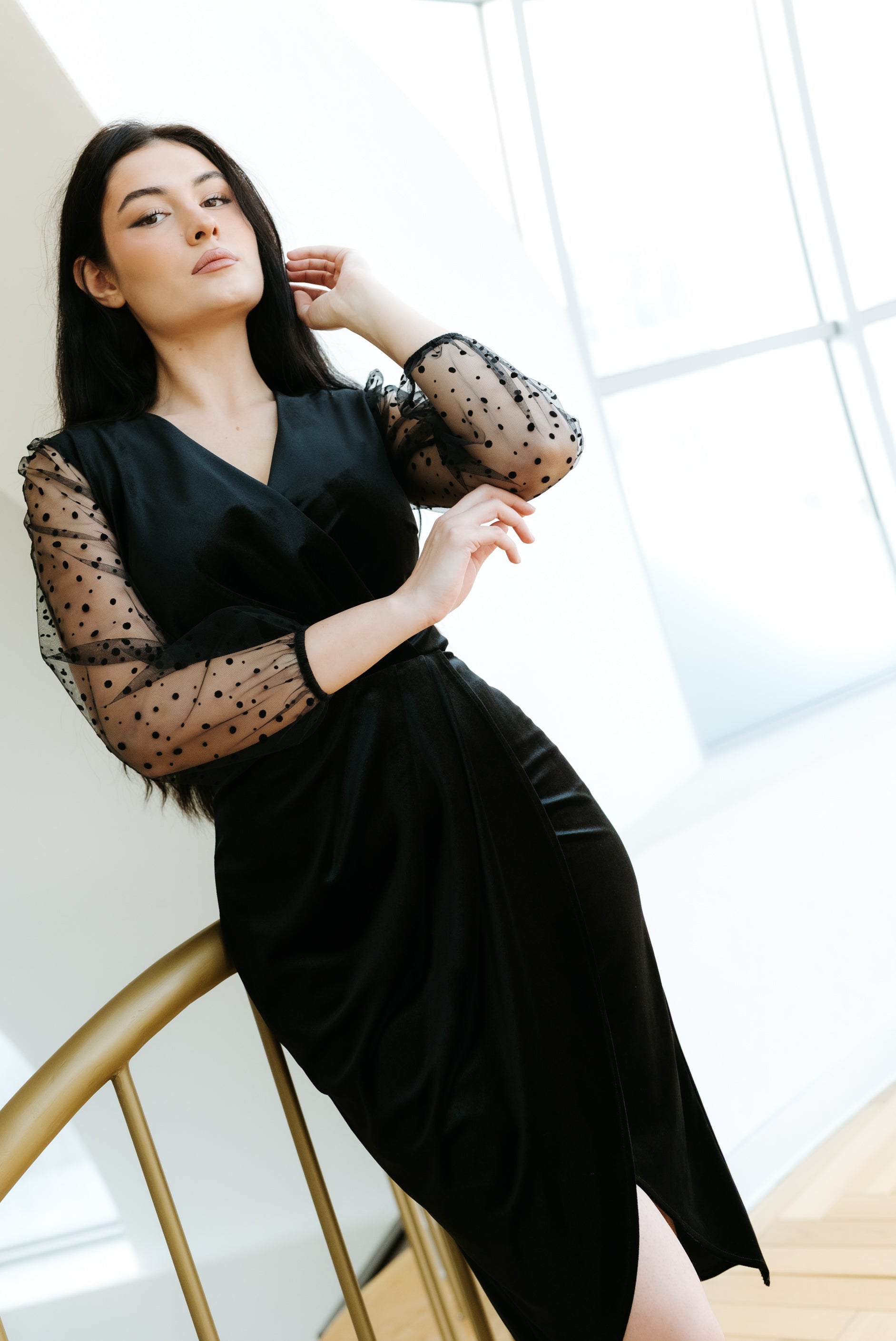 Rochie catifea neagra