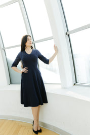 Rochie in clini, bleumarin