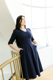 Rochie in clini, bleumarin