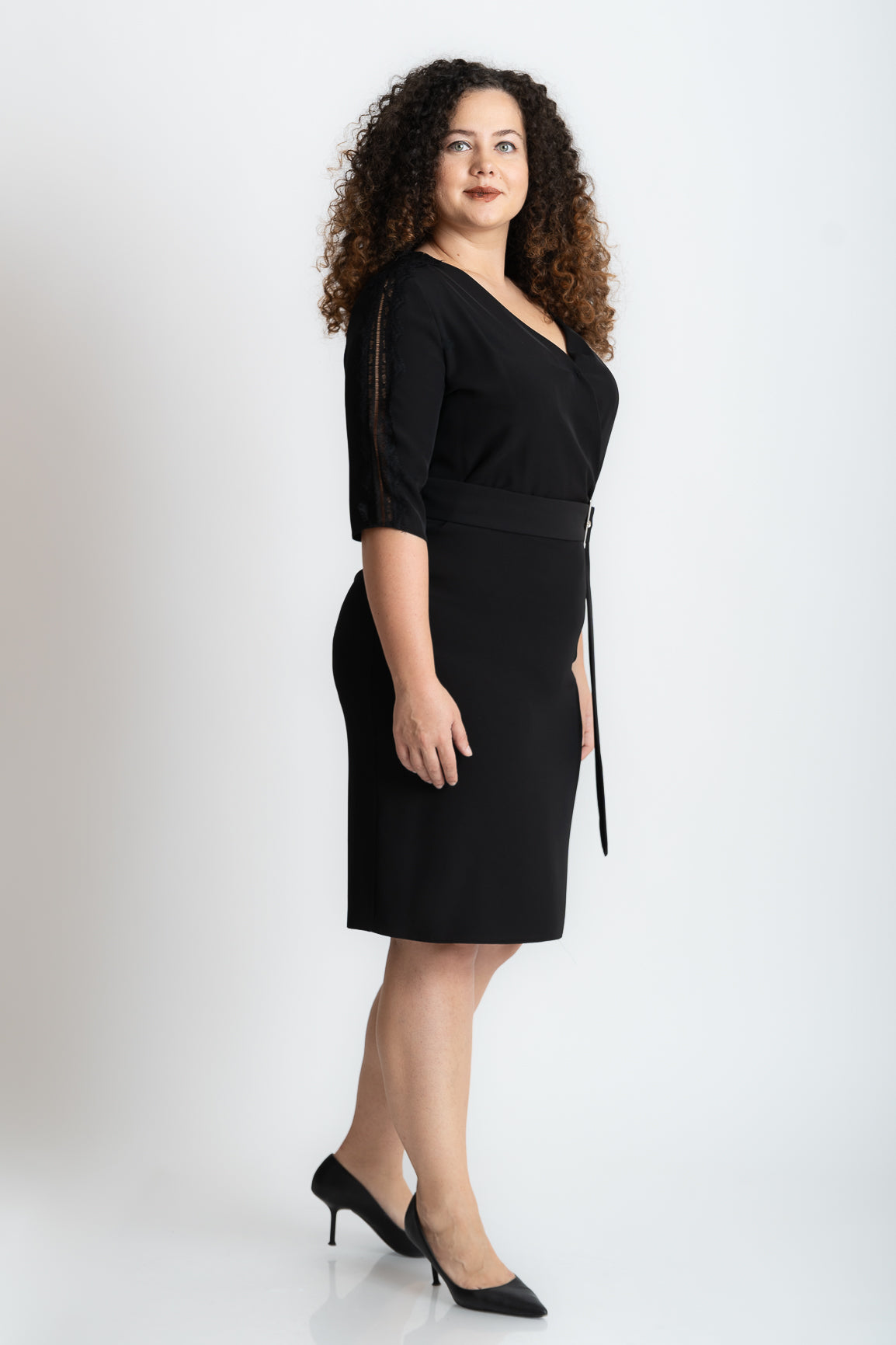 Rochie cu catarama, neagra