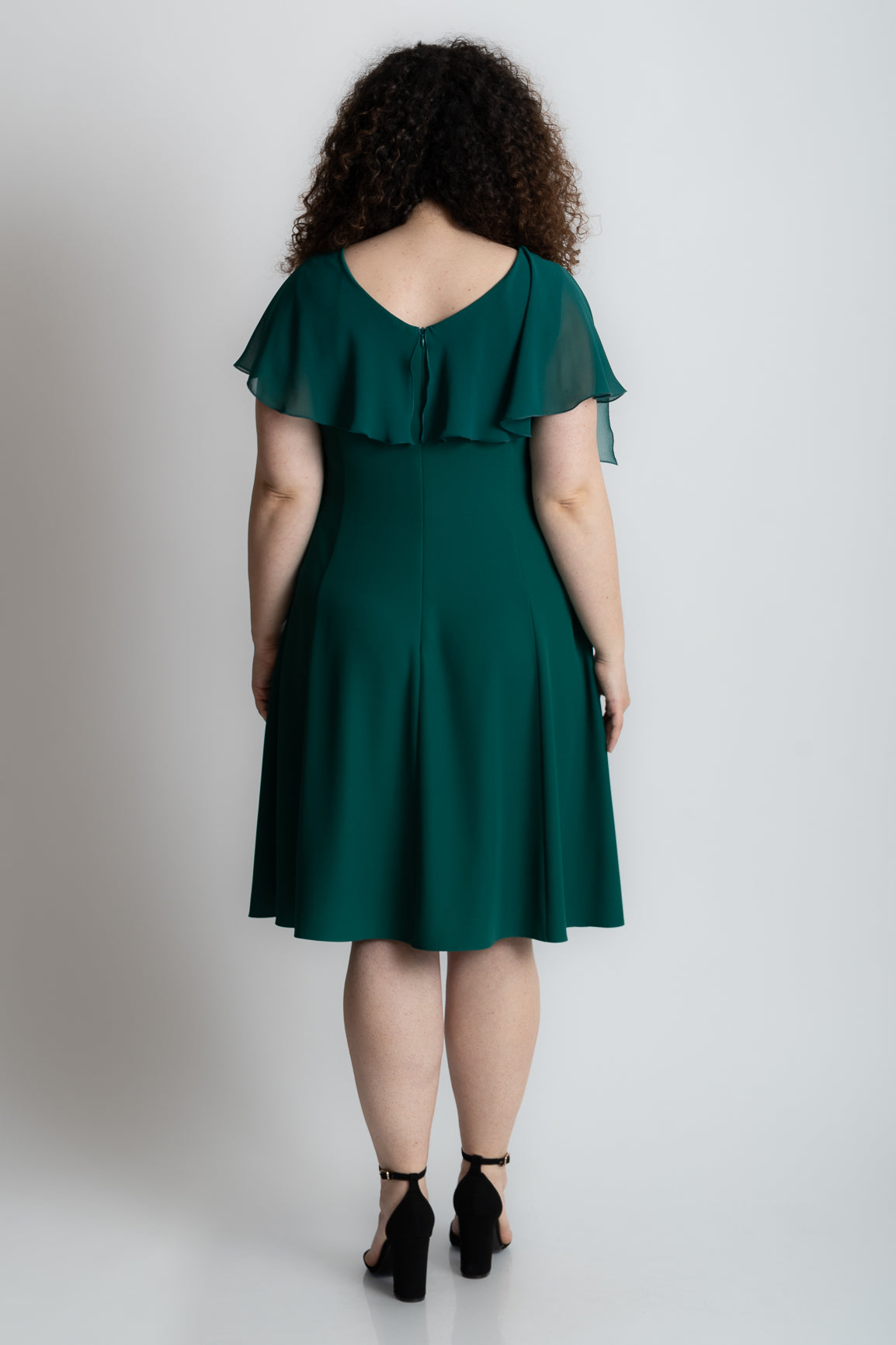 Rochie in clini cu buzunare, verde