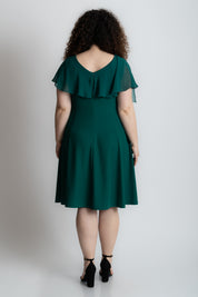 Rochie in clini cu buzunare, verde