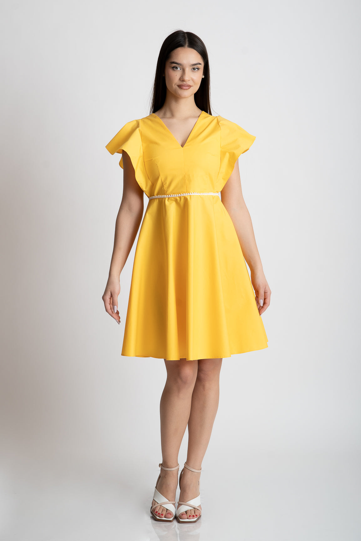 Rochie din bumbac galbena de vara
