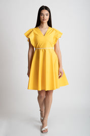 Rochie din bumbac galbena de vara