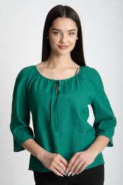 Bluza din in, verde