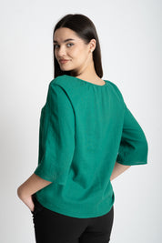 Bluza din in, verde