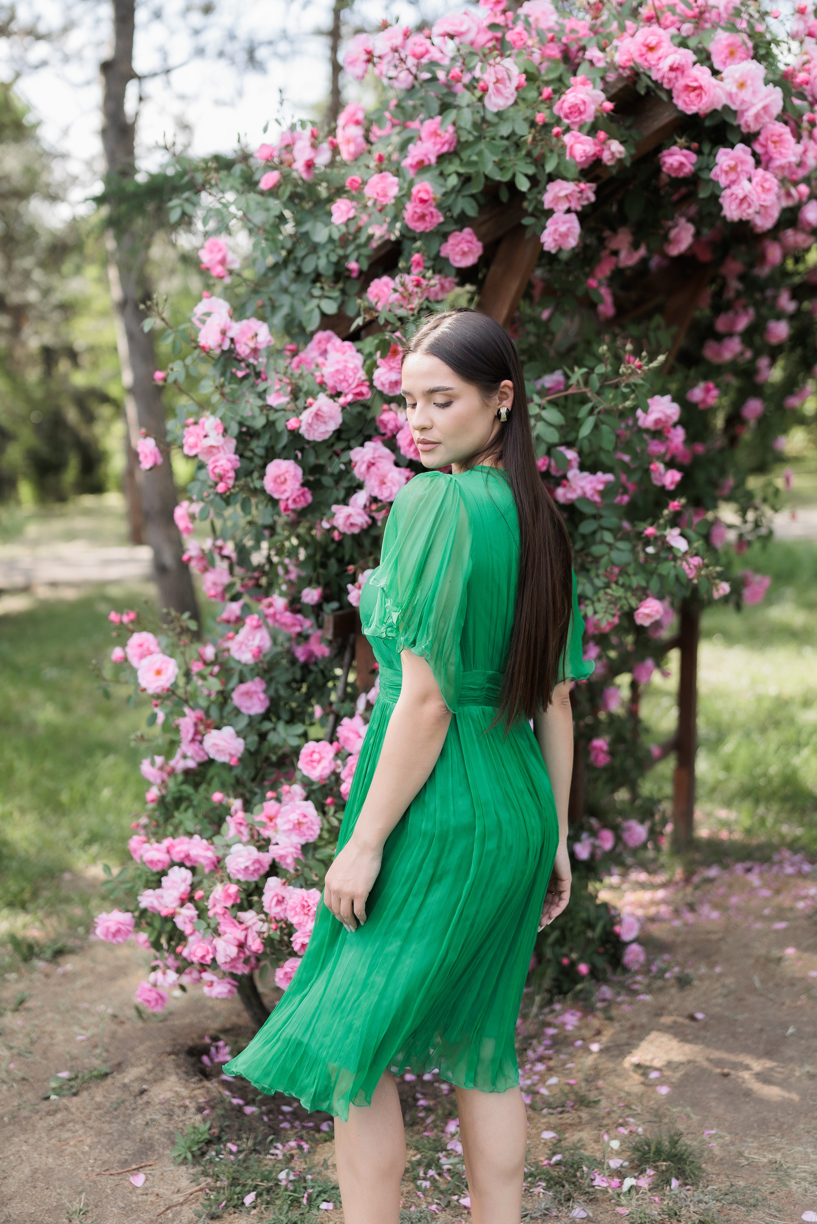 Rochie eleganta de ocazie, verde