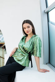 Bluza de ocazie verde fistic