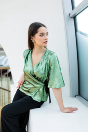 Bluza de ocazie verde fistic