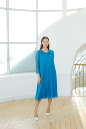 Rochie lejera din matase, turcoaz
