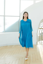 Rochie lejera din matase, turcoaz