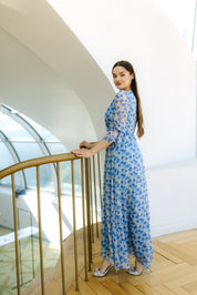 Rochie imprimata albastra
