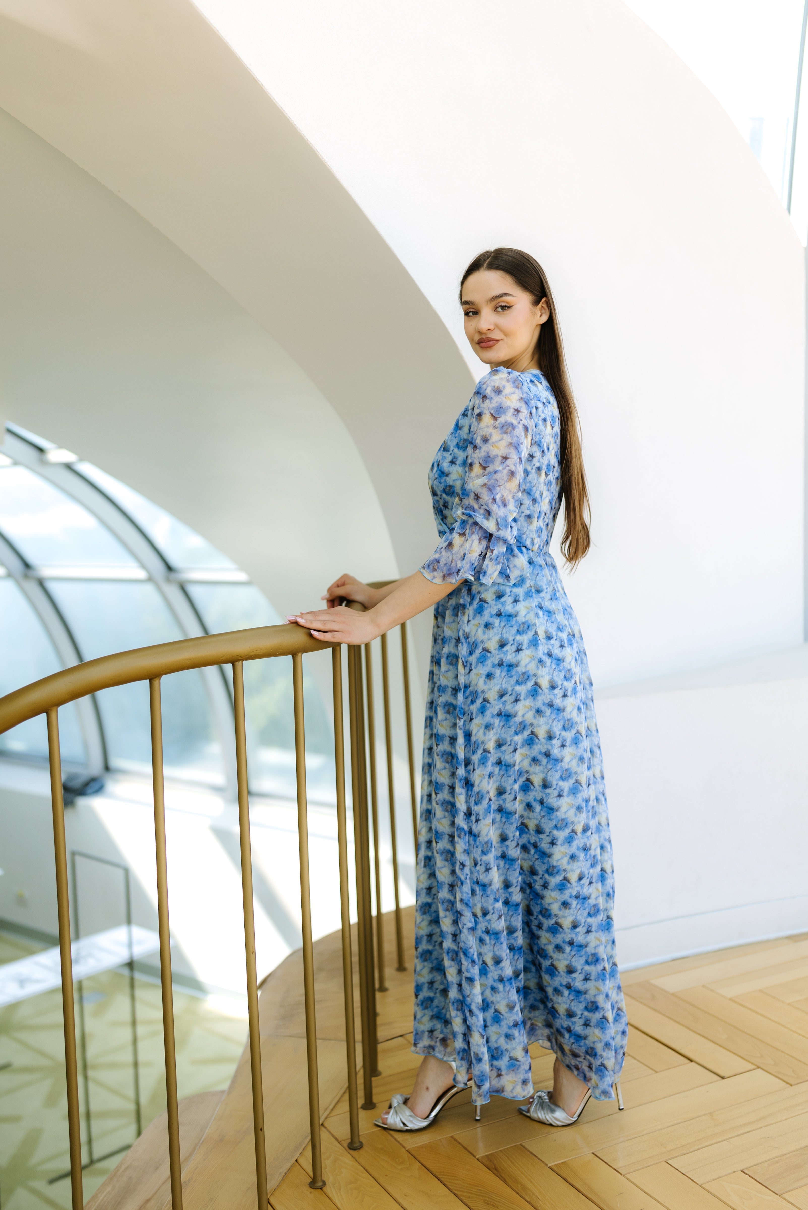 Rochie imprimata albastra