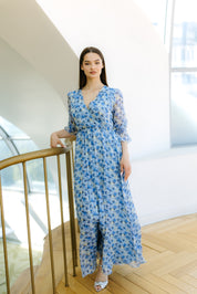 rochie imprimata albastra
