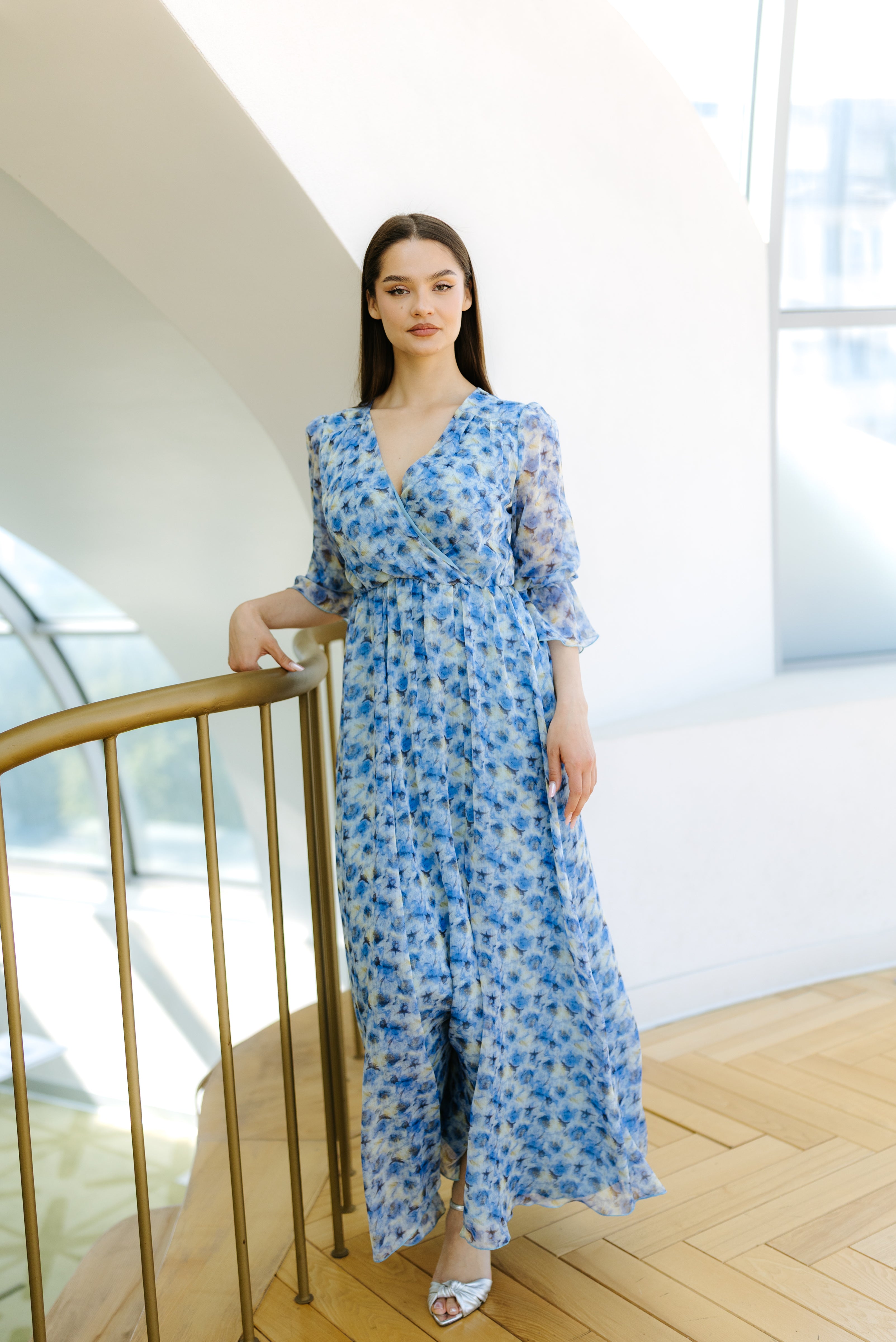 rochie imprimata albastra
