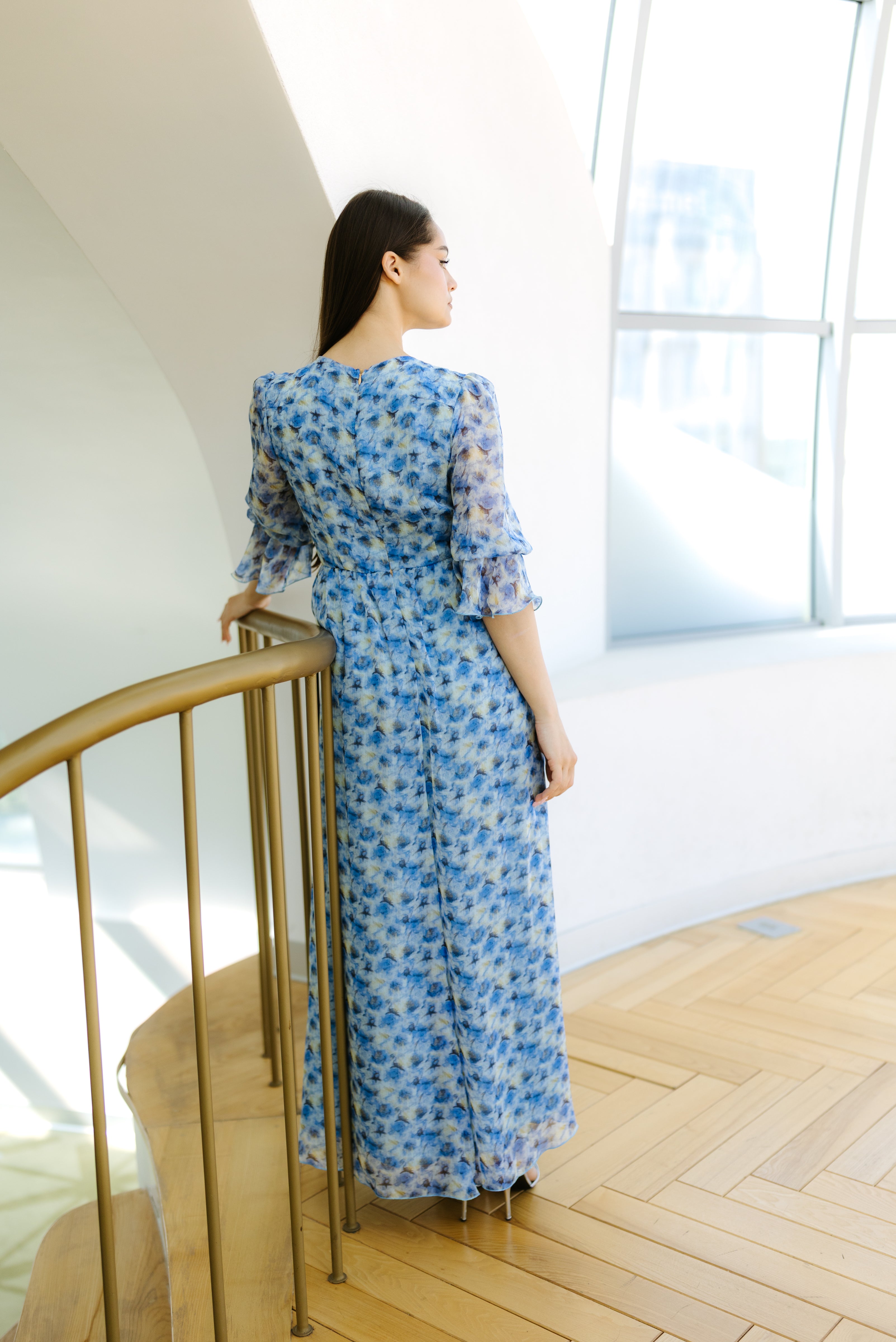 Rochie imprimata albastra
