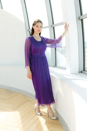 Rochie din matase midi, mov